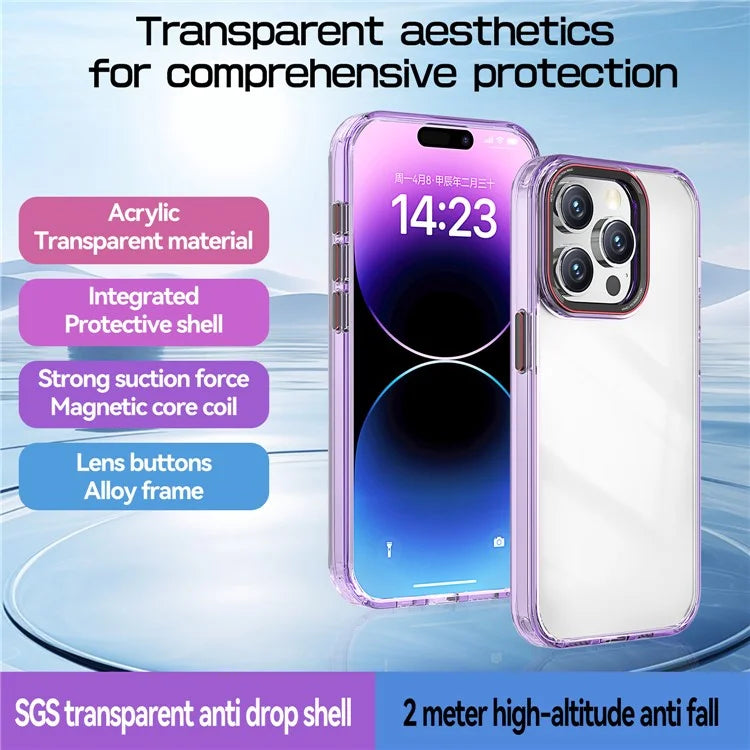 For iPhone 15 Pro Max Case PC+TPU Clear Shockproof Phone Cover