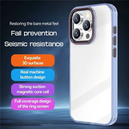 For iPhone 15 Pro Max Case PC+TPU Clear Shockproof Phone Cover