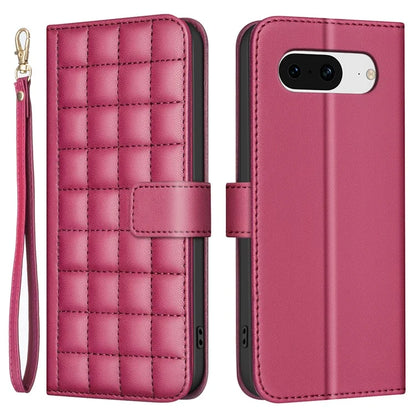 BINFEN COLOR BF34 for Google Pixel 8 Case Square Grid PU Leather Folio Flip Cover
