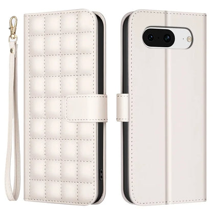 BINFEN COLOR BF34 for Google Pixel 8 Case Square Grid PU Leather Folio Flip Cover