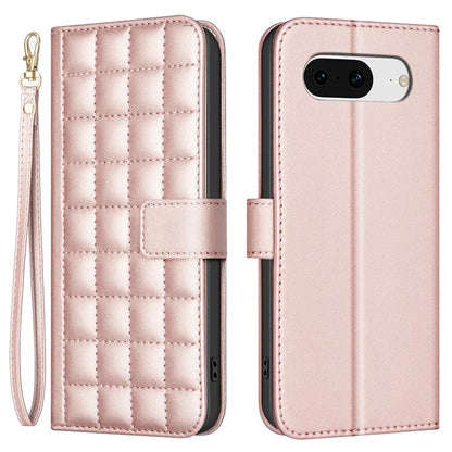 BINFEN COLOR BF34 for Google Pixel 8 Case Square Grid PU Leather Folio Flip Cover