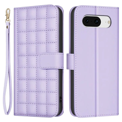 BINFEN COLOR BF34 for Google Pixel 8 Case Square Grid PU Leather Folio Flip Cover