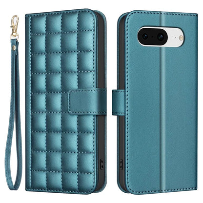BINFEN COLOR BF34 for Google Pixel 8 Case Square Grid PU Leather Folio Flip Cover