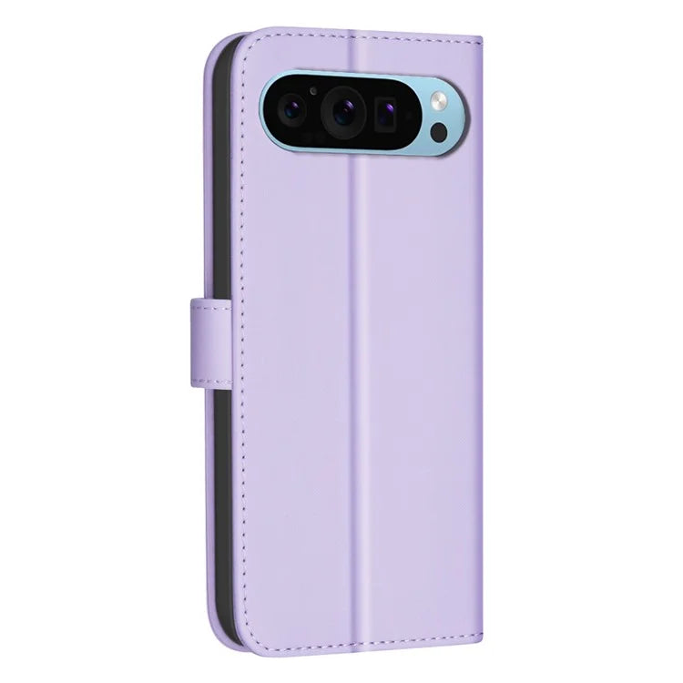 BINFEN COLOR BF34 for Google Pixel 9 Pro Leather Phone Case Square Grid Pattern