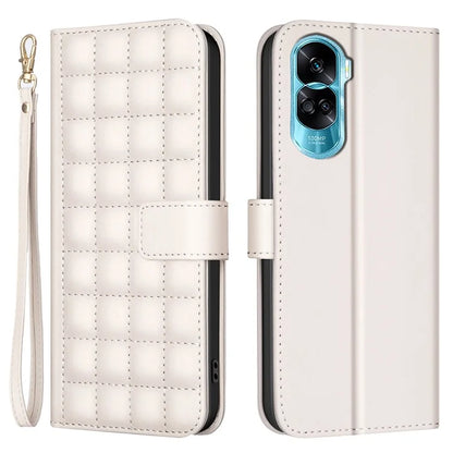 BINFEN COLOR BF34 for Honor X50i 5G / 90 Lite 5G Case Square Grid Pattern Leather Cover