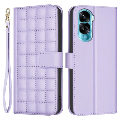 BINFEN COLOR BF34 for Honor X50i 5G / 90 Lite 5G Case Square Grid Pattern Leather Cover