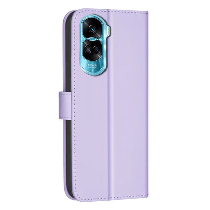 BINFEN COLOR BF34 for Honor X50i 5G / 90 Lite 5G Case Square Grid Pattern Leather Cover