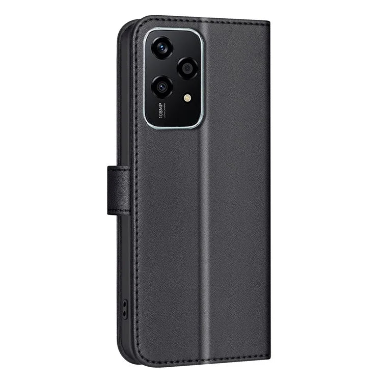 BINFEN COLOR BF34 for Honor 200 Lite Case Square Grid PU Leather Protective Cover