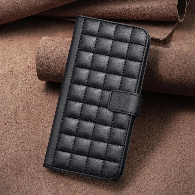 BINFEN COLOR BF34 for Honor 200 Lite Case Square Grid PU Leather Protective Cover