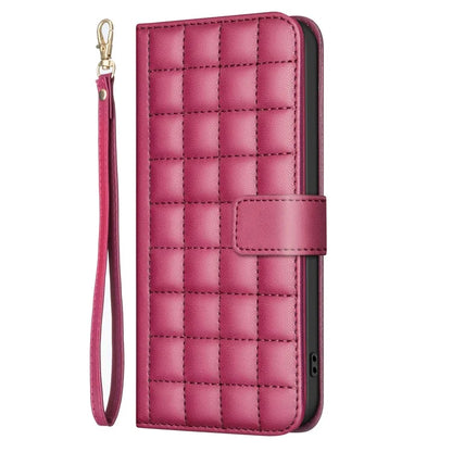 BINFEN COLOR BF34 for Honor 200 Lite Case Square Grid PU Leather Protective Cover