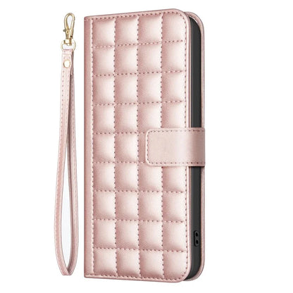 BINFEN COLOR BF34 for Honor 200 Lite Case Square Grid PU Leather Protective Cover
