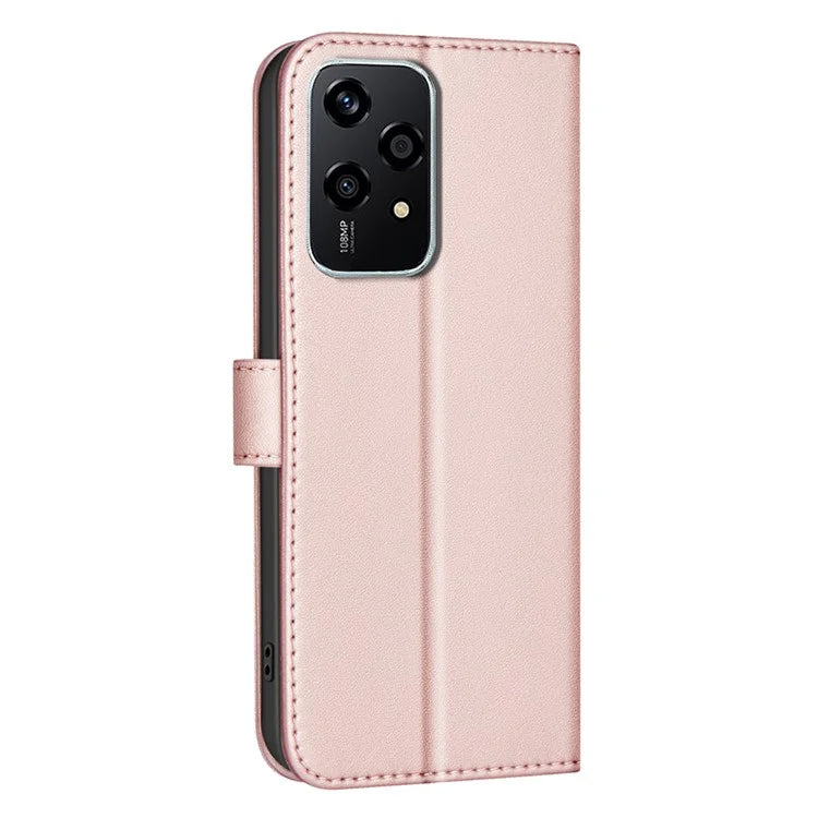 BINFEN COLOR BF34 for Honor 200 Lite Case Square Grid PU Leather Protective Cover