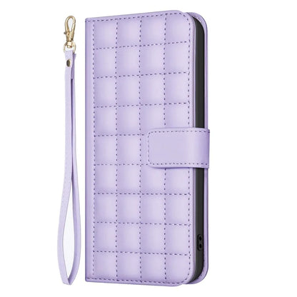BINFEN COLOR BF34 for Honor 200 Lite Case Square Grid PU Leather Protective Cover