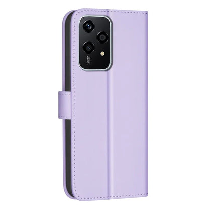 BINFEN COLOR BF34 for Honor 200 Lite Case Square Grid PU Leather Protective Cover