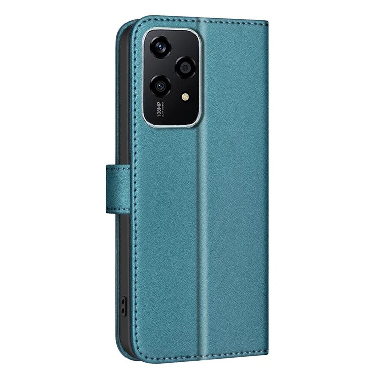 BINFEN COLOR BF34 for Honor 200 Lite Case Square Grid PU Leather Protective Cover