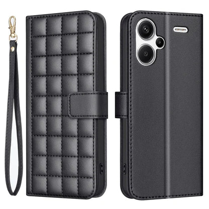 BINFEN COLOR BF34 for Xiaomi Redmi Note 13 Pro+ 5G Case Square Grid PU Leather Cover
