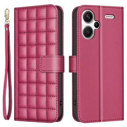 BINFEN COLOR BF34 for Xiaomi Redmi Note 13 Pro+ 5G Case Square Grid PU Leather Cover