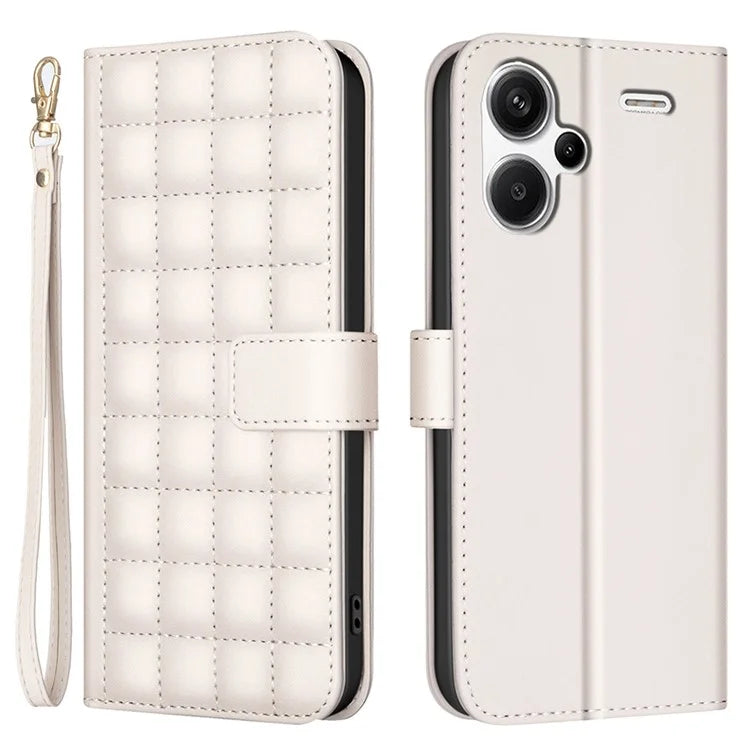 BINFEN COLOR BF34 for Xiaomi Redmi Note 13 Pro+ 5G Case Square Grid PU Leather Cover