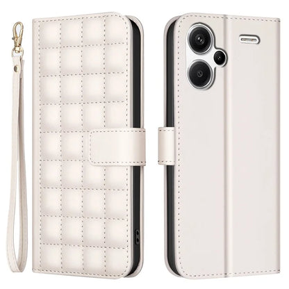BINFEN COLOR BF34 for Xiaomi Redmi Note 13 Pro+ 5G Case Square Grid PU Leather Cover