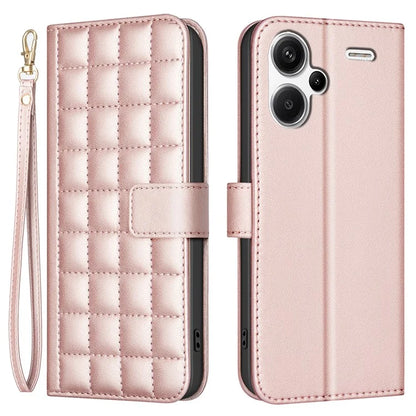 BINFEN COLOR BF34 for Xiaomi Redmi Note 13 Pro+ 5G Case Square Grid PU Leather Cover
