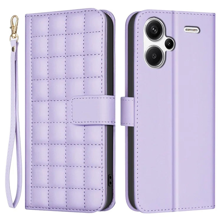 BINFEN COLOR BF34 for Xiaomi Redmi Note 13 Pro+ 5G Case Square Grid PU Leather Cover