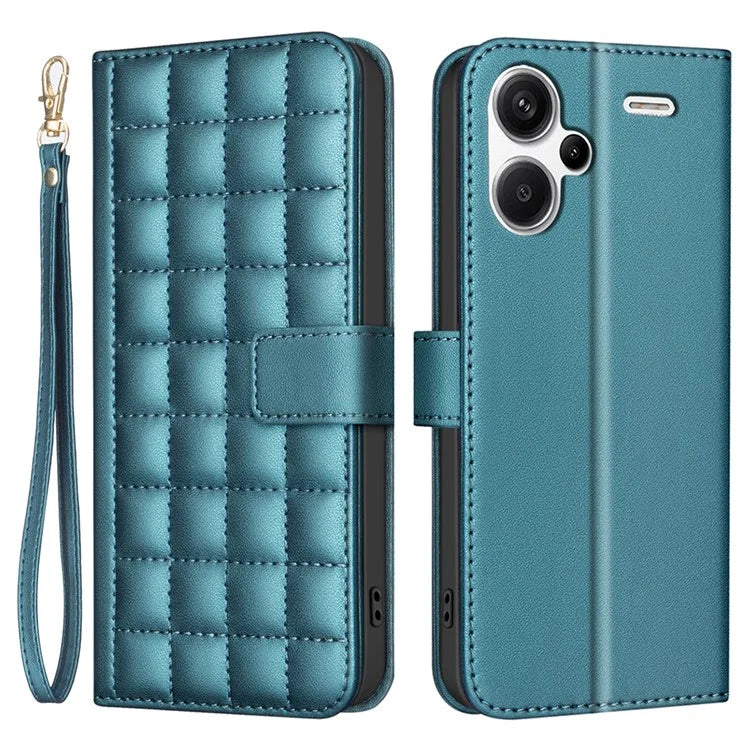BINFEN COLOR BF34 for Xiaomi Redmi Note 13 Pro+ 5G Case Square Grid PU Leather Cover