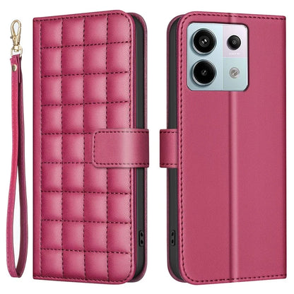 BINFEN COLOR BF34 for Xiaomi Poco X6 5G / Redmi Note 13 Pro 5G Leather Case Wallet Square Grid