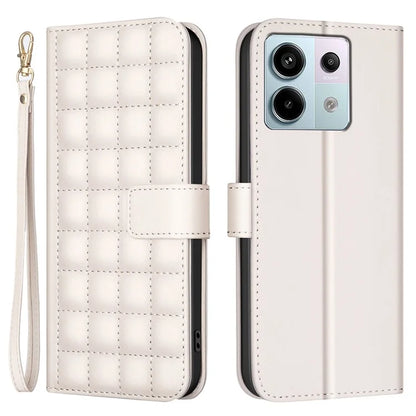 BINFEN COLOR BF34 for Xiaomi Poco X6 5G / Redmi Note 13 Pro 5G Leather Case Wallet Square Grid