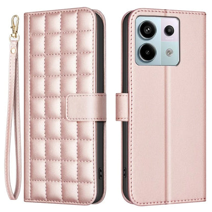 BINFEN COLOR BF34 for Xiaomi Poco X6 5G / Redmi Note 13 Pro 5G Leather Case Wallet Square Grid