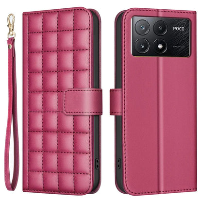 BINFEN COLOR BF34 for Xiaomi Poco X6 Pro 5G / Redmi K70E 5G Leather Phone Case Square Grid