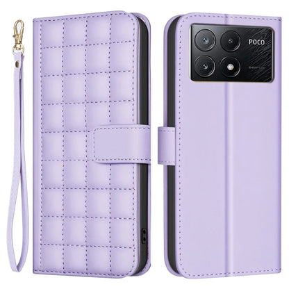 BINFEN COLOR BF34 for Xiaomi Poco X6 Pro 5G / Redmi K70E 5G Leather Phone Case Square Grid