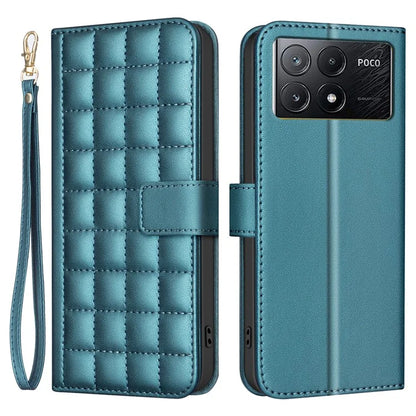 BINFEN COLOR BF34 for Xiaomi Poco X6 Pro 5G / Redmi K70E 5G Leather Phone Case Square Grid