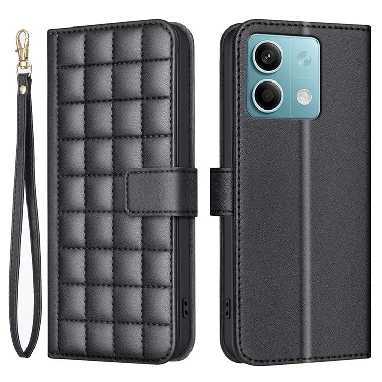 BINFEN COLOR BF34 for Xiaomi Redmi Note 13 4G Leather Case Wallet Phone Cover with Strap