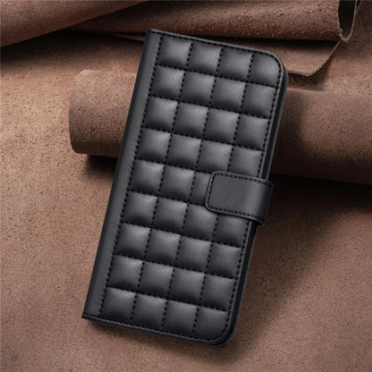 BINFEN COLOR BF34 for iPhone 14 Pro Max Case Square Grid Pattern Wallet Leather Cover