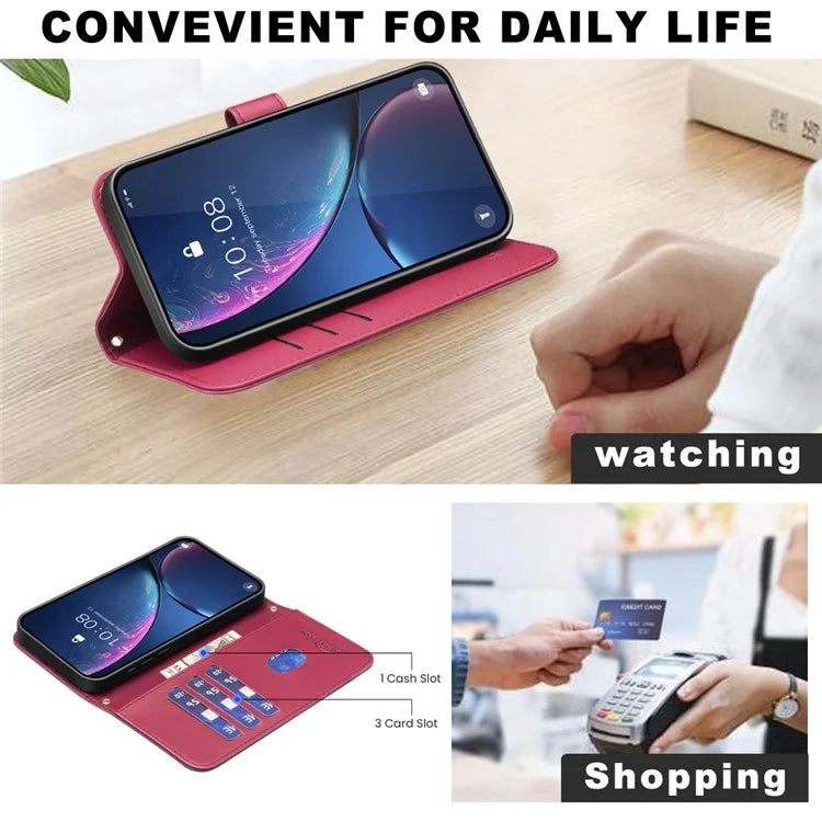 BINFEN COLOR BF34 for iPhone 14 Pro Max Case Square Grid Pattern Wallet Leather Cover