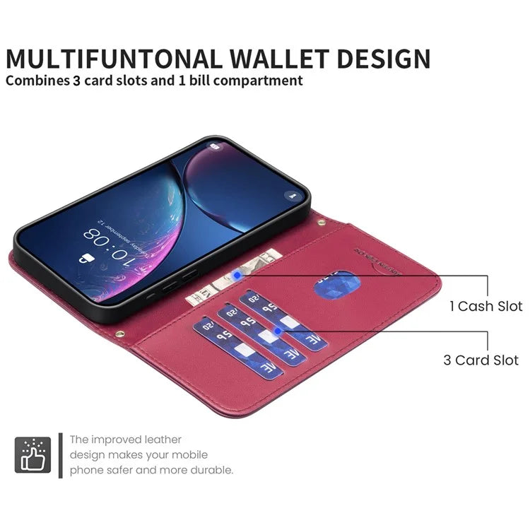 BINFEN COLOR BF34 for iPhone 14 Pro Max Case Square Grid Pattern Wallet Leather Cover
