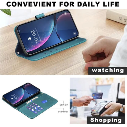BINFEN COLOR BF34 for iPhone 14 Pro Max Case Square Grid Pattern Wallet Leather Cover