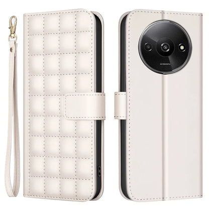 BINFEN COLOR BF34 for Xiaomi Poco C61 4G / Redmi A3 4G Case Square Grid Leather Phone Cover