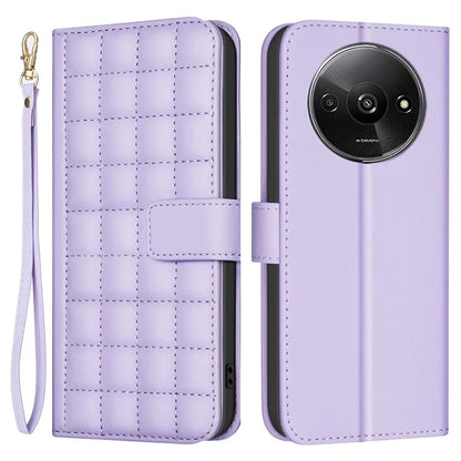BINFEN COLOR BF34 for Xiaomi Poco C61 4G / Redmi A3 4G Case Square Grid Leather Phone Cover