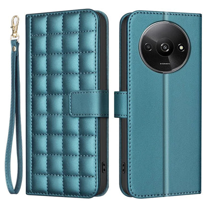 BINFEN COLOR BF34 for Xiaomi Poco C61 4G / Redmi A3 4G Case Square Grid Leather Phone Cover