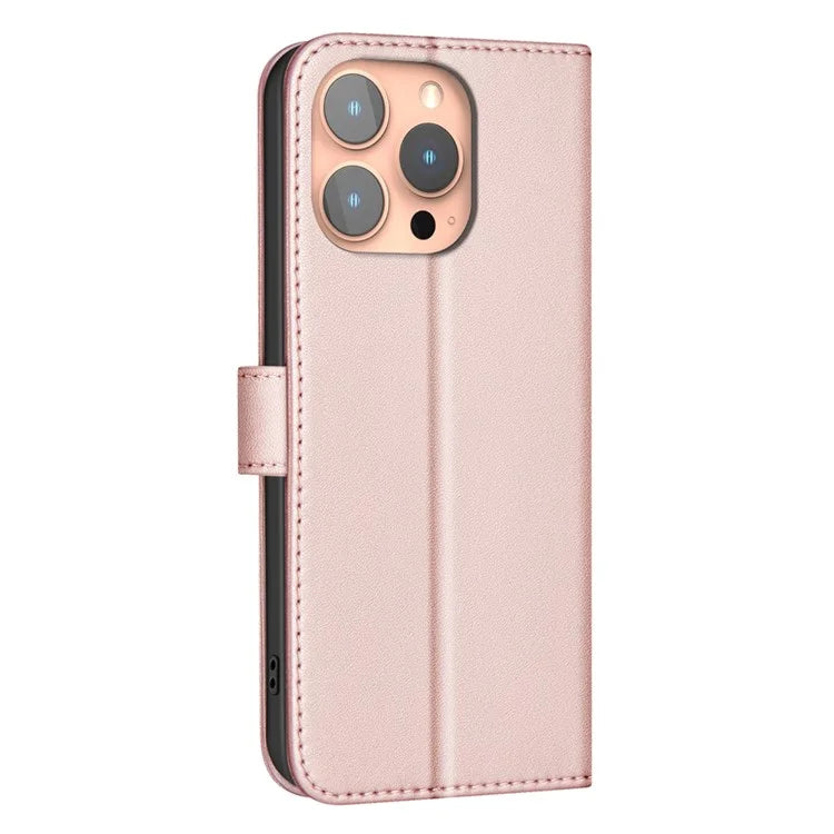 BINFEN COLOR BF34 for iPhone 15 Pro Max Case Square Grid Leather Cover 3 Card Slots