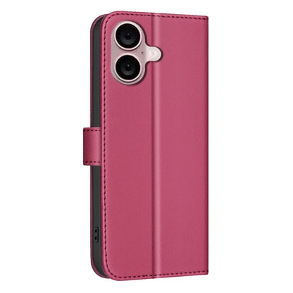 BINFEN COLOR BF34 for iPhone 16 Plus Wallet Case Square Grid PU Leather Phone Cover