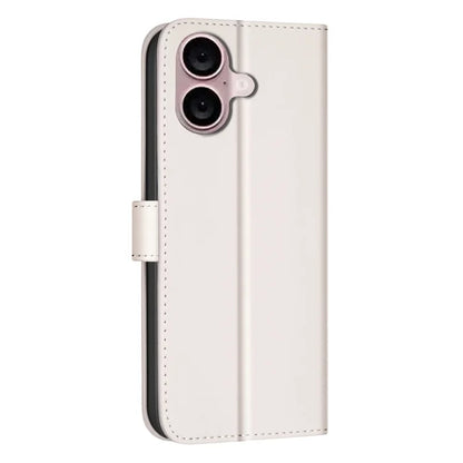 BINFEN COLOR BF34 for iPhone 16 Plus Wallet Case Square Grid PU Leather Phone Cover