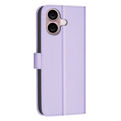 BINFEN COLOR BF34 for iPhone 16 Plus Wallet Case Square Grid PU Leather Phone Cover