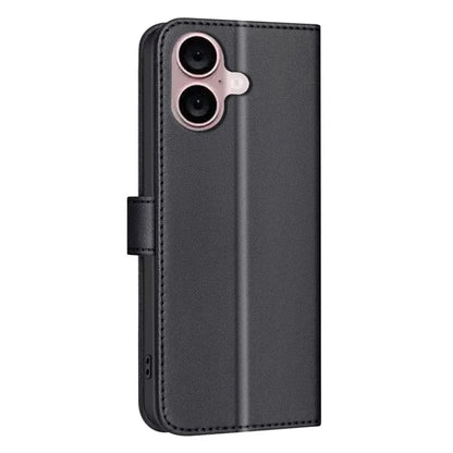 BINFEN COLOR BF34 for iPhone 16 Case Square Grid Pattern Leather Cover with Hand Strap