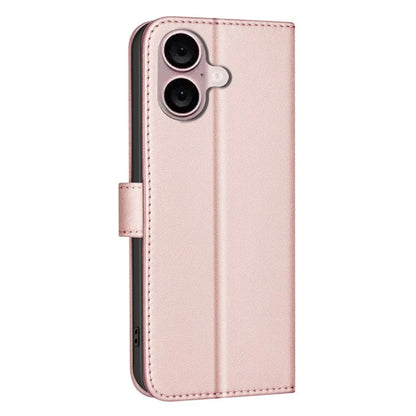 BINFEN COLOR BF34 for iPhone 16 Case Square Grid Pattern Leather Cover with Hand Strap