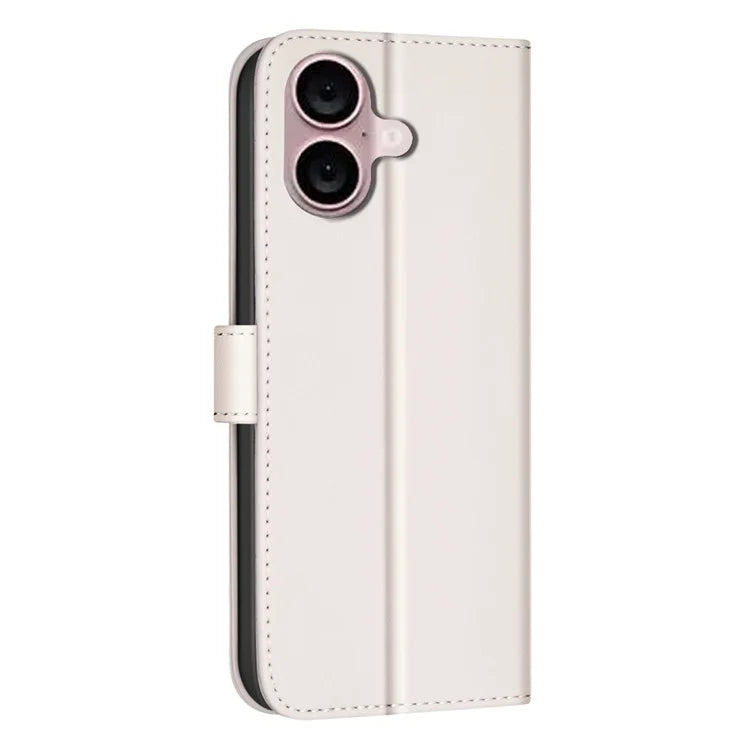 BINFEN COLOR BF34 for iPhone 16 Case Square Grid Pattern Leather Cover with Hand Strap