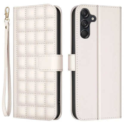 BINFEN COLOR BF34 for Samsung Galaxy A55 5G Leather Case Square Grid Pattern Cover