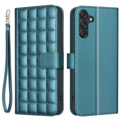 BINFEN COLOR BF34 for Samsung Galaxy A55 5G Leather Case Square Grid Pattern Cover