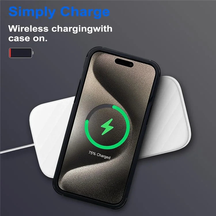 For iPhone 15 Pro Case TPU + Acrylic Phone Back Cover with Kickstand Compatible with MagSafe